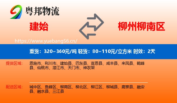 建始到柳南区物流专线名片