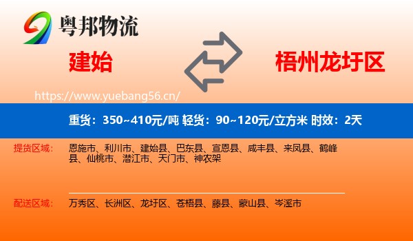 建始到龙圩区物流专线名片