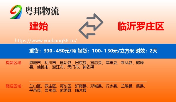 建始到罗庄区物流专线名片