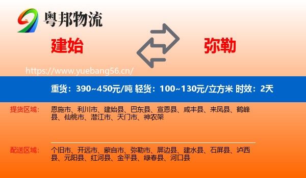 建始到弥勒市物流专线名片