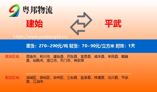 建始到平武县物流专线名片