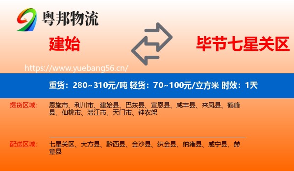 建始到七星关区物流专线名片