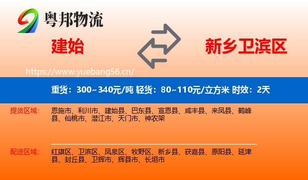 建始到卫滨区物流专线名片