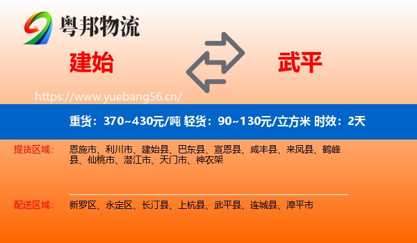 建始到武平县物流专线名片