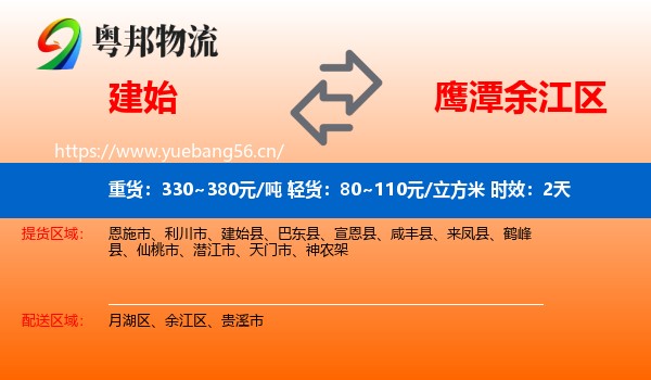 建始到余江区物流专线名片