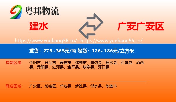 建水到广安区物流