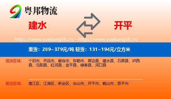 建水到开平市物流