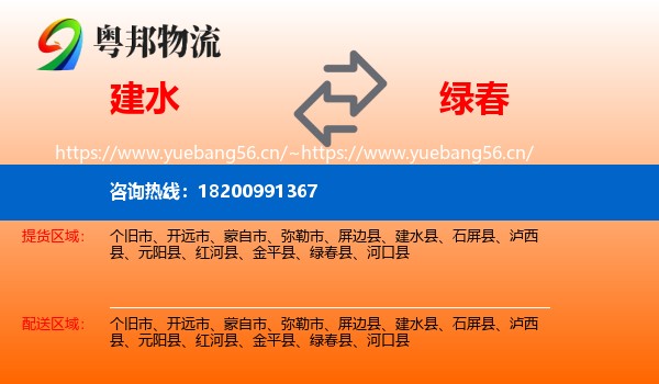 建水到绿春县物流
