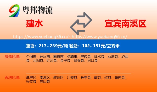 建水到南溪区物流