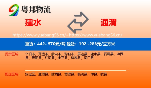 建水到通渭县物流