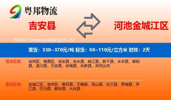 吉安县到金城江区物流 吉安县到金城江区物流专线名片
