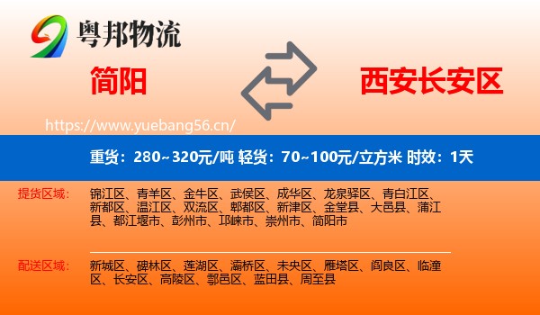 简阳到长安区物流 简阳到长安区物流专线名片