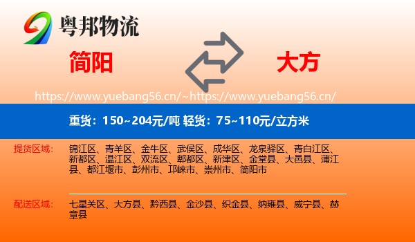 简阳到大方县物流