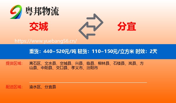 交城到分宜县物流专线名片