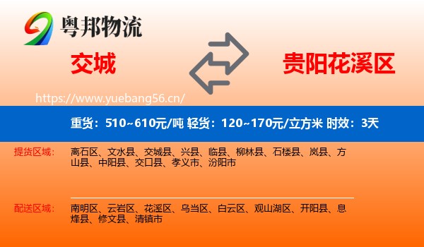 交城到花溪区物流专线名片