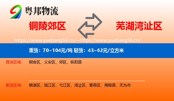 铜陵郊区到湾沚区物流