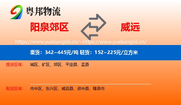阳泉郊区到威远县物流