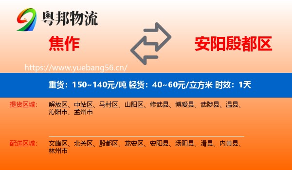 焦作到殷都区物流专线名片