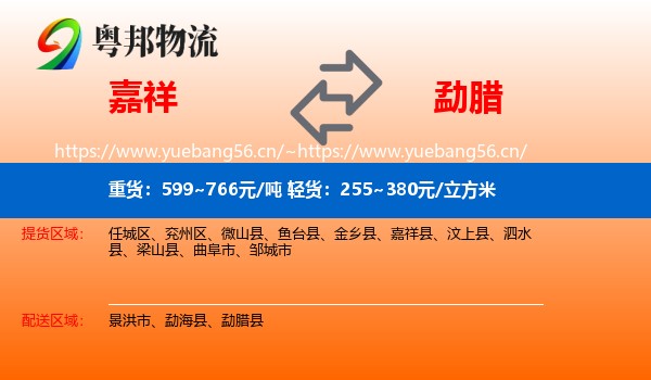 嘉祥到勐腊县物流