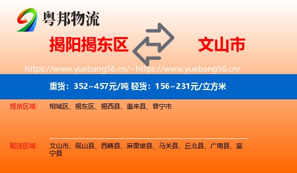 揭阳揭东区到文山市物流