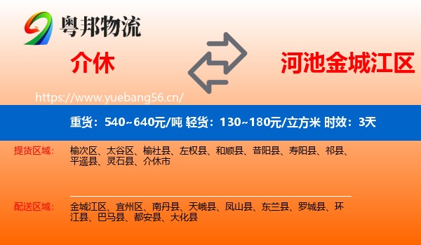 介休到金城江区物流专线名片