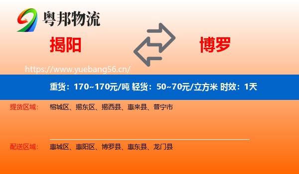 揭阳到博罗县物流专线名片