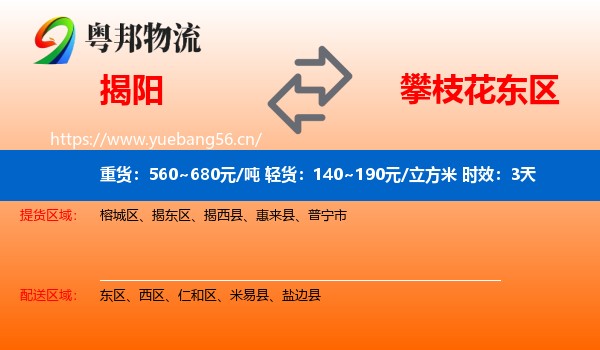 揭阳到东区物流专线名片