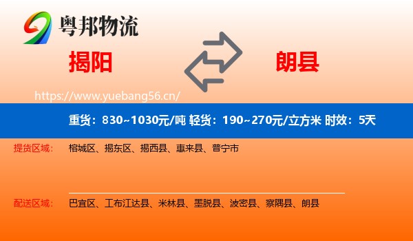 揭阳到朗县物流专线名片