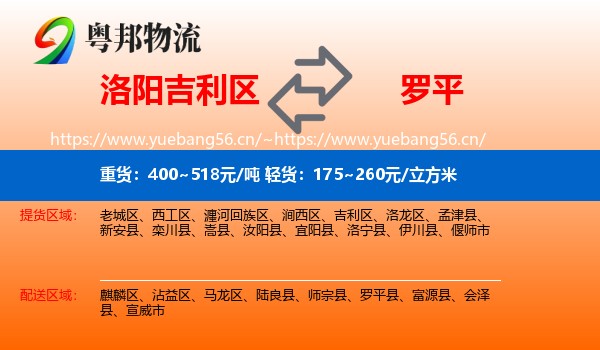 洛阳吉利区到罗平县物流