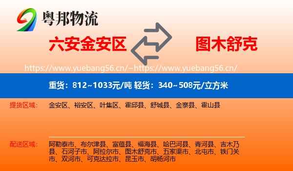 六安金安区到图木舒克市物流