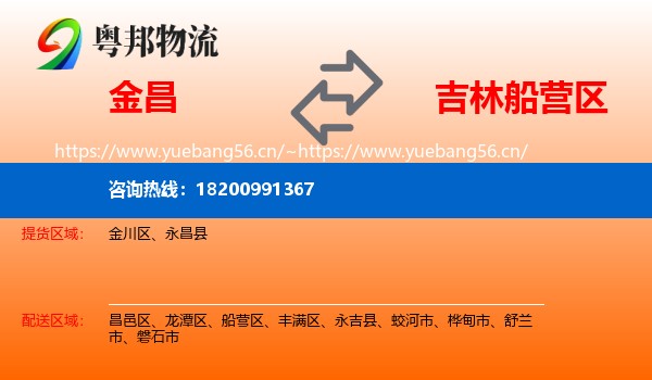 金昌到船营区物流