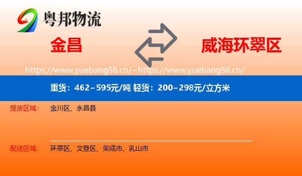 金昌到环翠区物流