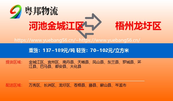 河池金城江区到龙圩区物流