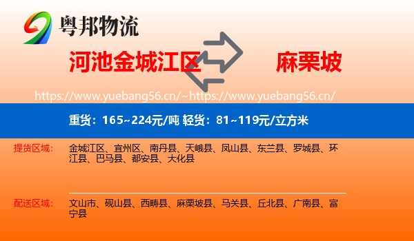 河池金城江区到麻栗坡县物流