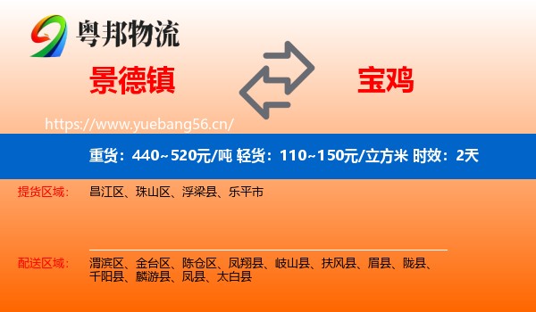 景德镇到宝鸡物流专线名片