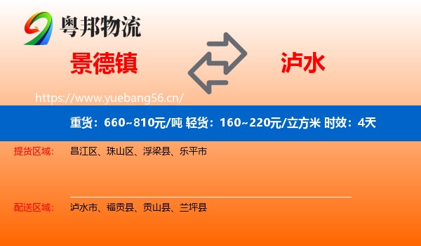 景德镇到泸水市物流专线名片