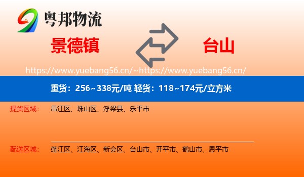 景德镇到台山市物流