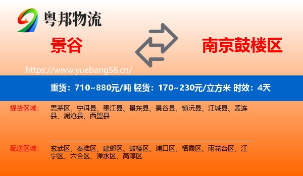 景谷到鼓楼区物流 景谷到鼓楼区物流专线名片