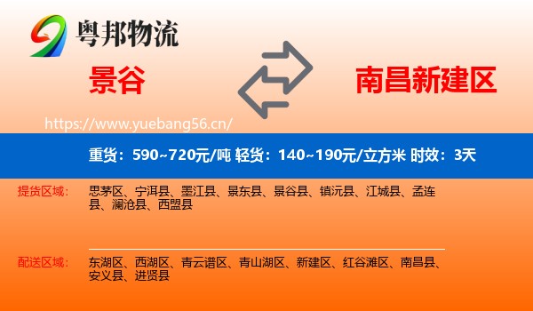 景谷到新建区物流专线名片