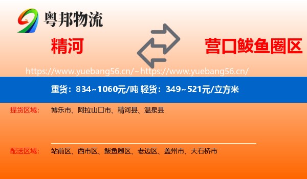 精河到鲅鱼圈区物流