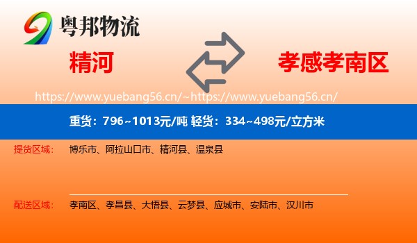 精河到孝南区物流