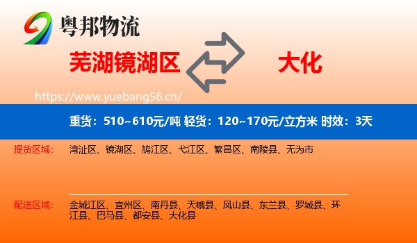 芜湖镜湖区到大化县物流专线名片