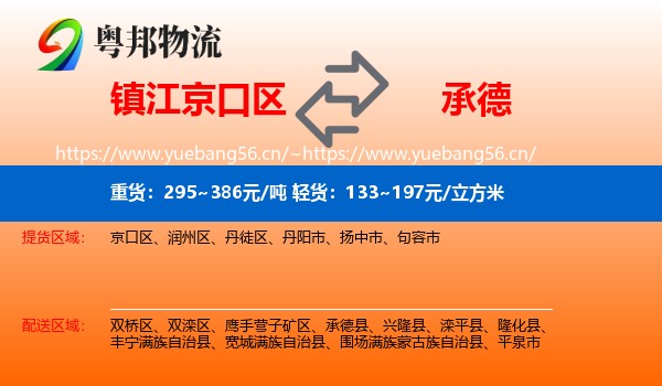 镇江京口区到承德物流