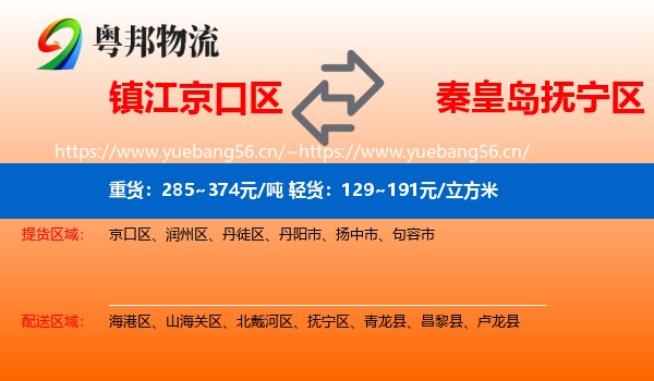 镇江京口区到抚宁区物流
