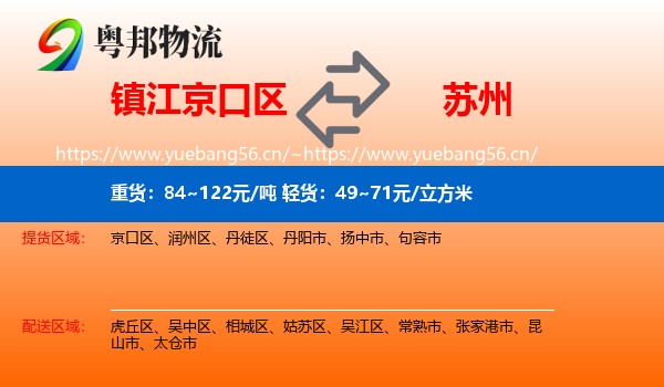 镇江京口区到苏州物流