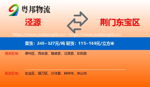 泾源到东宝区物流
