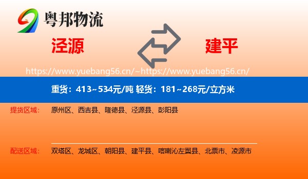 泾源到建平县物流