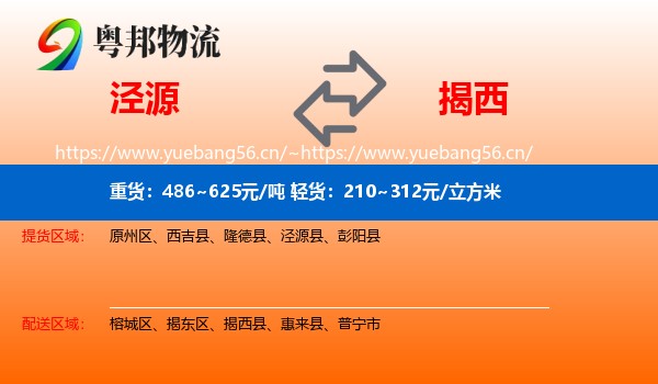 泾源到揭西县物流