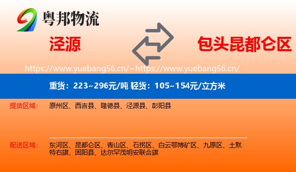 泾源到昆都仑区物流