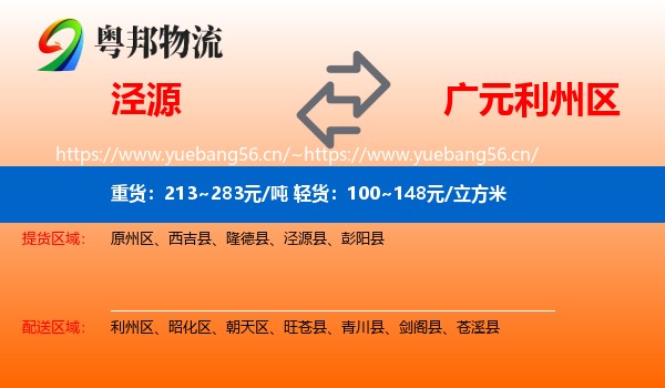 泾源到利州区物流
